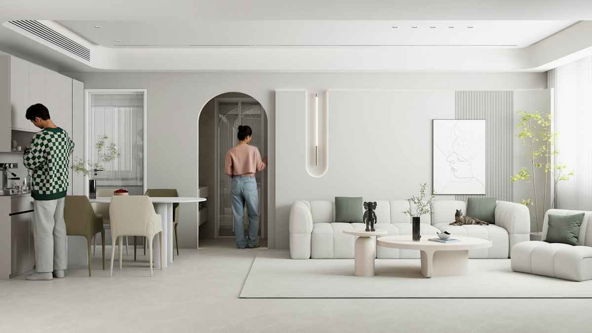 Equipo retirando muebles de un piso
